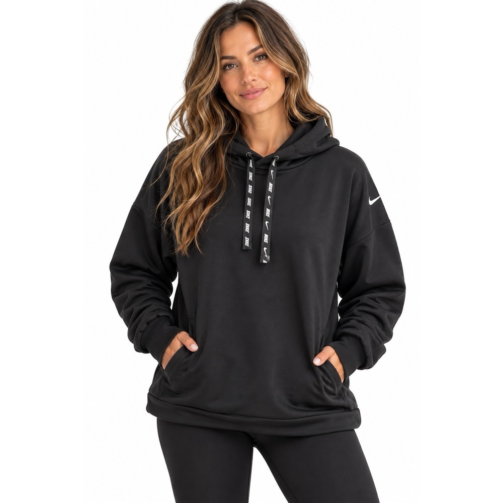 Nike Scuba Hoodie Women 2XL Black Pullover Sweater Athleisure Gym Y2K Grunge